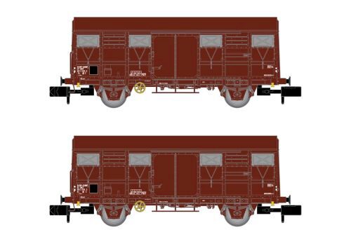 Arnold HN6516 SNCF 2 gedeckte Güterwagen G4 Permaplex Ep IV